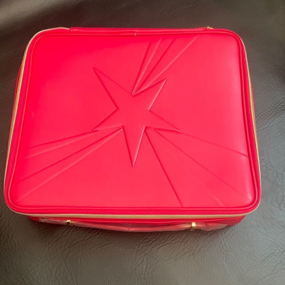 Lancôme Pink Gold Hardware Star Cosmetics Beauty Makeup Travel Zipper Bag NEW
